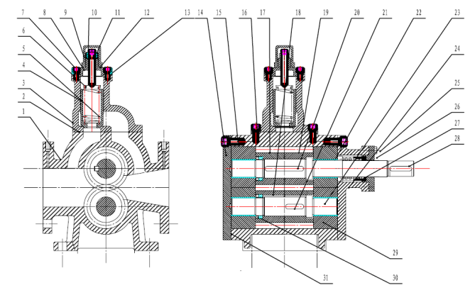 圓弧齒輪泵內部圖 圓弧齒輪泵內部圖